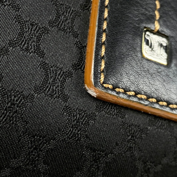 Celine Macadam Pattern Canvas Handbag Black - Picture 5 of 6